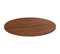 QJBSAVVA Dessus de Table Rond en Chêne Massif Ø 80 cm, Plateau de Table en Bois Traité Marron Foncé pour Table Basse, Bureau, Salle à Manger et Projet de Bricolage DIY, Épaisseur 1,5 cm