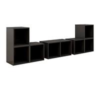 QJBSAVVA Ensemble de 6 meubles TV gris brillant 37/72 cm de large - Meuble bas moderne en bois avec grand espace de rangement pour salon et chambre à coucher