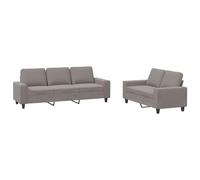 QJBSAVVA Ensemble de Canapés 2 et 3 Places avec 5 Coussins, Salon Complet en Tissu Polyester Taupe et Métal, Canapé Confortable pour Séjour, Bureau et Espace Détente