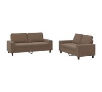 QJBSAVVA Ensemble de Canapés 2 Pièces en Tissu Marron, Mobilier de Salon Comprenant Un Canapé 120 cm et Un Canapé 140 cm, Divan Moderne avec 4 Coussins pour Bureau