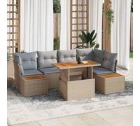 QJBSAVVA Ensemble de meubles de jardin, 10 pièces, beige, table basse modulaire, en polyrotin, avec espace de rangement, 98, 9 kg, design moderne, convient pour balcon, terrasse, jardin