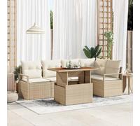 QJBSAVVA Ensemble de meubles de jardin - En polyrotin - Beige - 100 x 55 x 73 cm - Modulable - Avec espace de rangement - Canapé d'extérieur robuste - Pour jardin, terrasse, balcon