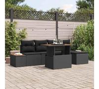 QJBSAVVA Ensemble de meubles de jardin - En polyrotin - Noir - 100 x 55 x 73 cm - Avec espace de rangement - Modulaire - Pour balcon, terrasse et petits jardins