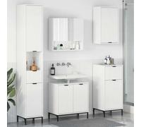 QJBSAVVA Ensemble de meubles de salle de bain en bois blanc brillant 60,5 x 33,5 x 61 cm - Design moderne - Composants robustes pour petites salles de bains, toilettes d'invités et couloir