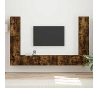 QJBSAVVA Ensemble de meubles TV bas en chêne fumé 30 x 31 x 60 cm et 60 x 31 x 29,5 cm - Buffet avec beaucoup d'espace de rangement - Design moderne pour TV, console dans le salon, la chambre, le