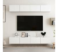 QJBSAVVA Ensemble de meubles TV - Design moderne - En bois - 100 x 30 x 30 cm - Montage mural robuste - Avec compartiments de rangement - Pour salon et chambre à coucher