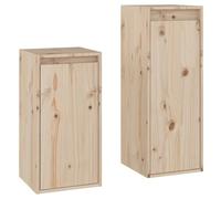 QJBSAVVA Ensemble de meubles TV en pin massif 30 x 30 x 60 cm et 30 x 30 x 80 cm - Étagère murale moderne en bois non traité avec design robuste pour salon, chambre à coucher et couloir