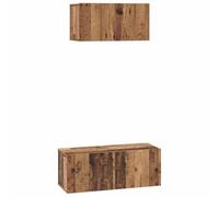 QJBSAVVA Ensemble de meubles TV muraux en bois recyclé 80 x 30 x 30 cm et 60 x 30 x 30 cm - Design moderne robuste et peu encombrant - Pour le salon, les médias