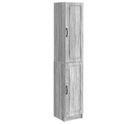QJBSAVVA Ensemble de salon en bois Sonoma gris - Ensemble de 2 armoires murales et étagère murale, armoires suspendues modulaires pour une disposition flexible et un grand espace de rangement dans la