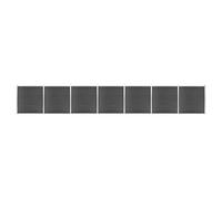 QJBSAVVA Ensemble d'éléments de clôture WPC - 1218 x 186 cm - Noir - Grande clôture brise-vue - Kit complet pour jardin et terrasse - Clôture de jardin durable en composite bois-plastique
