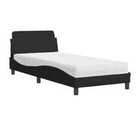 QJBSAVVA Ensemble Lit avec Matelas Mousse 90x190 cm Tissu Noir