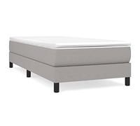QJBSAVVA Ensemble Lit Boxspring 90x200 avec Matelas et Surmatelas Gris