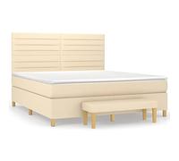 QJBSAVVA Ensemble Lit Boxspring avec Matelas Surmatelas Banc 180x200 cm