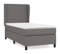QJBSAVVA Ensemble Lit Boxspring Complet 90x190 cm avec Matelas Gris