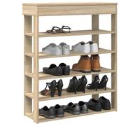 QJBSAVVA Étagère à chaussures en chêne Sonoma 80 x 30 x 98 cm - Meuble à chaussures étroit avec espace de rangement pour couloir et entrée - Design robuste en bois