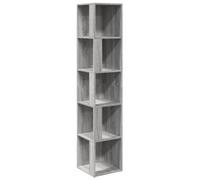 QJBSAVVA Étagère d'angle Colonne de Rangement à 5 Compartiments Bibliothèque Gain de Place pour Salon et Bureau Meuble d'angle en Bois d'Ingénierie Sonoma Gris 33x33x164,5 cm