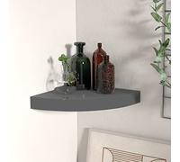 QJBSAVVA Étagère d'angle coulissante en MDF nid d'abeille et métal gris brillant, 25 x 25 x 3,8 cm, système de montage invisible pour salon, bureau et salle de bain