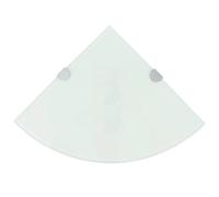QJBSAVVA Étagère d'angle en verre blanc 35 x 35 cm 8 mm Verre trempé Charge maximale 15 kg Avec fixation murale moderne Étagère d'angle peu encombrante pour salle de bain bibliothèque