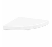 QJBSAVVA Étagère d'angle Flottante Blanc Brillant 35x35x3,8 cm MDF et métal, Étagère Murale d'angle pour Salon et Bureau avec Fixation Invisible pour Cadres et Livres