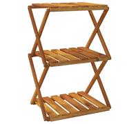 QJBSAVVA Étagère d'angle pliante en bois d'acacia à 3 étages 43 x 31 x 63 cm - Petite étagère à livres avec capacité de charge de 12 kg - Étagère d'angle peu encombrante pour salon, cuisine, couloir