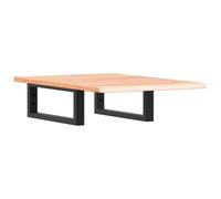 QJBSAVVA Étagère de Vasque Murale en Chêne Massif et Acier, Plan de Toilette Suspendu pour Lavabo de Salle de Bain, Console Industrielle Flottante 60x40 cm, sans Pré-perçage