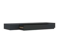 QJBSAVVA Étagère flottante, avec tiroir, noire, 80 x 25 x 8 cm, moderne, en MDF laqué, bibliothèque étroite et étagère de rangement, montage invisible, pour salon, bureau, couloir