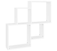QJBSAVVA Étagère murale cubique, blanche, 80 x 15 x 78,5 cm, en matériau dérivé du bois, bibliothèque moderne, avec capacité de charge de 40 kg, étagère de rangement peu encombrante pour salon