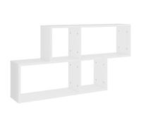 QJBSAVVA Étagère Murale Design Moderne en Bois d’Ingénierie, Bibliothèque Cube Suspendue pour Salon et Chambre, Rangement Mural avec Fixation Invisible, Blanc Mat, 100 x 18 x 53 cm
