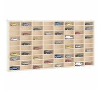 QJBSAVVA Étagère murale en bois avec 80 compartiments - 80 x 4,5 x 40,5 cm - Vitrine fine de collection pour l'organisation murale, sans perçage