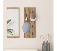QJBSAVVA Étagère murale en bois de chêne - Étagère à vêtements moderne avec crochets stables pour couloir, entrée et salon