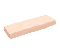 QJBSAVVA Étagère Murale en Bois de Chêne Massif avec Bord Vif, Tablette Murale Rustique 60x20x6 cm, Plateau de Rangement Non Traité pour Salle de Bain, Bureau et Décoration Intérieure