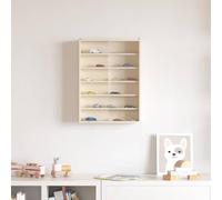 QJBSAVVA Étagère murale, en bois, marron, 40 x 8,5 x 54 cm, avec porte coulissante et étagère, design moderne, pour livres, plantes, décoration dans le salon, la chambre à coucher, le couloir