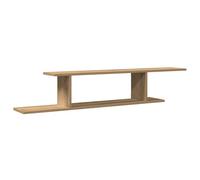 QJBSAVVA Étagère murale, en chêne artisanal, 125 x 18 x 23 cm, moderne, en matériau à base de bois, avec bibliothèque asymétrique, design robuste et peu encombrant, pour salon, bureau, couloir