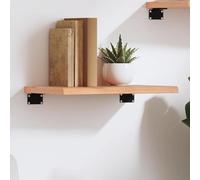 QJBSAVVA Étagère murale en chêne massif avec bord naturel, design rustique, 40 x 30 x 2 cm, charge maximale : 20 kg, polyvalente pour salon, salle de bain et cuisine