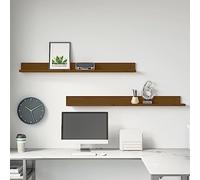 QJBSAVVA Étagère murale en pin massif marron miel 110 x 11 x 9 cm - Étagère flottante pour livres, décoration et plus encore dans le salon, la salle de bain ou la cuisine