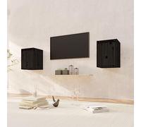 QJBSAVVA Étagère murale en pin massif noir 30 x 30 x 40 cm Étagère flottante pour salon, cuisine et salle de bain