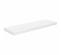 QJBSAVVA Étagère Murale Flottante Blanc Brillant 80x23,5x3,8 cm, Tablette Murale Design en MDF avec Système de Montage Invisible pour Salon, Chambre et Bureau, Support Décoratif pour Livres et Objets