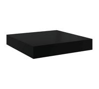 QJBSAVVA Étagère Murale Flottante Noir Brillant 23x23,5x3,8 cm, Tablette en MDF Alvéolé avec Système de Montage Invisible, Support Décoratif pour Salon et Bureau, Charge Maximale 5kg