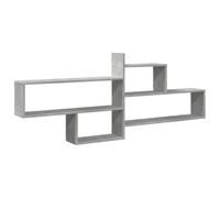 QJBSAVVA Étagère murale, gris béton, 167,5 x 18 x 68 cm, en matériau du bois, design moderne, robuste et durable, pour salon, couloir, bureau, cuisine, salle de bain