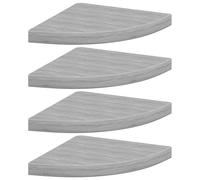 QJBSAVVA Étagères d'angle murales 4 pcs, Tablette Flottante Suspendue en MDF Gris béton 35x35x3,8 cm, Meuble de Rangement avec Fixation Invisible pour Salon, Chambre et Bureau
