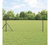 QJBSAVVA Euro-Clôture grise - 0,4 x 25 m - Fer revêtu de PVC - Design moderne - Bordure de jardin robuste - Durable - Protection contre les intempéries - Pour jardin, terrasse, balcon