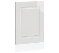 QJBSAVVA Façade de Lave-Vaisselle Blanc Brillant 45x1,5x57 cm, Panneau de Porte en Bois d'Ingénierie pour Cuisine Encastrable, Habillage de Lave-Vaisselle Moderne Gamme Kalmar