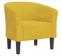 QJBSAVVA Fauteuil Cabriolet en Velours Jaune, Chaise d'Appoint Moderne Rembourrée pour Salon, Chambre et Bureau, Fauteuil Crapaud Confortable avec Cadre en Bois, 70x56x68 cm