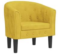 QJBSAVVA Fauteuil Cabriolet en Velours Jaune, Fauteuil d'Appoint Moderne Capitonné pour Salon et Chambre, Chaise Confortable avec Rembourrage en Mousse, 70 x 56 x 68 cm