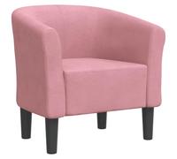 QJBSAVVA Fauteuil Cabriolet en Velours Rose - Chaise d'Appoint Confortable pour Salon, Chambre à Coucher et Bureau - Fauteuil Crapaud Design avec Pieds Robustes, 70 x 56 x 68 cm
