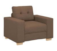 QJBSAVVA Fauteuil de relaxation en marron, fauteuil rembourré moderne avec housse en tissu et accoudoirs en bois, fauteuil simple confortable pour salon, chambre à coucher et bureau, 100 x 78 x 80 cm