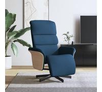 QJBSAVVA Fauteuil de relaxation en tissu bleu - Pivotant à 360° - Avec réglage de la main - 105-125 ° - 79,5 x 83 x 104 cm - Confortable - Pour salon, chambre à coucher, balcon