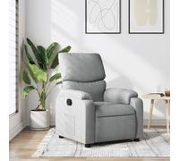 QJBSAVVA Fauteuil de relaxation en tissu gris clair avec fonction couchage manuel Fauteuil de salon confortable pour TV Lounge et chambre à coucher 75 x 99 x 99 cm