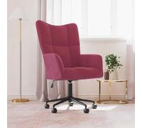 QJBSAVVA Fauteuil de relaxation en velours rouge bordeaux moderne avec vérin à gaz réglable en hauteur et pivotant à 360 ° pour salon, bureau et chambre à coucher