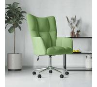 QJBSAVVA Fauteuil de relaxation en velours vert clair - Moderne - Avec vérin à gaz - Réglable en hauteur et pivotant à 360° - Confortable - Pour salon, bureau et chambre à coucher